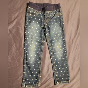 Cat and Jack heart print jeggings girls 4T